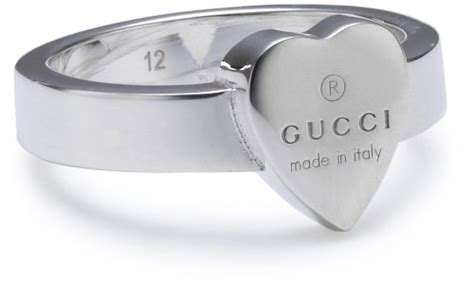 Gucci silver heart trademark ring YBC223867001012 